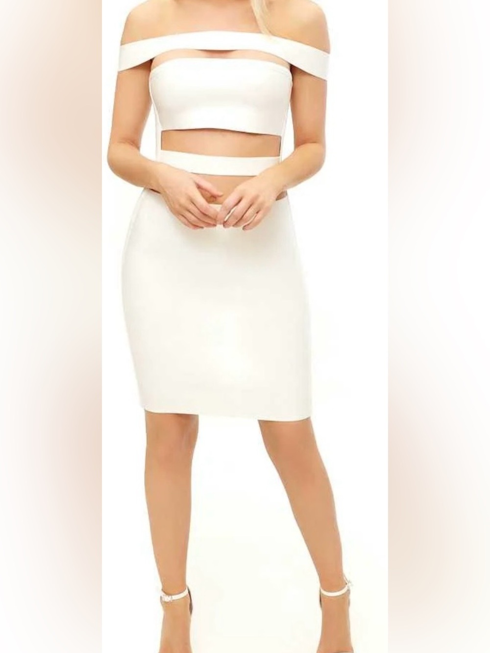 Keisha - White Cut Out Bandage Dress